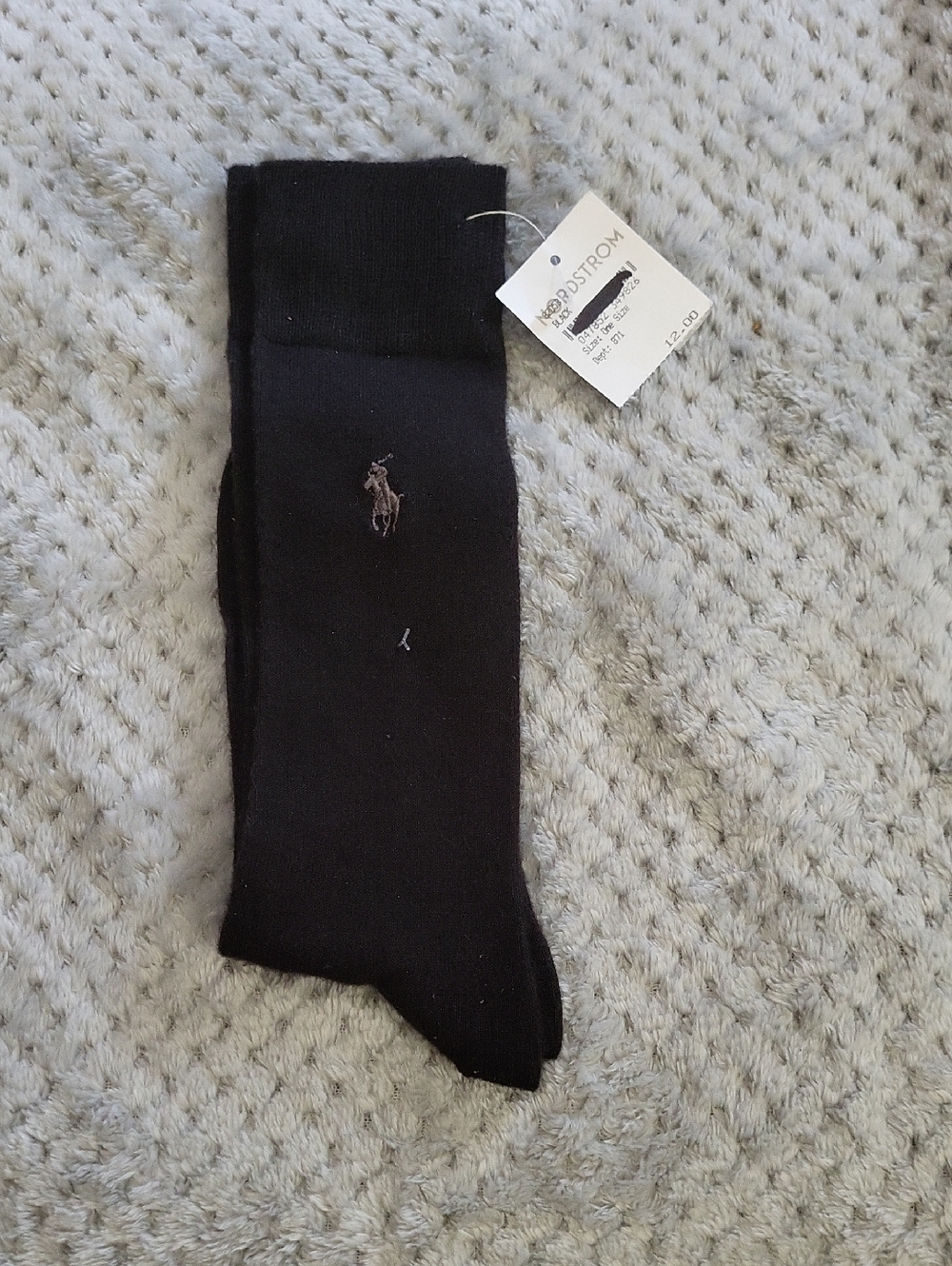 Nwt Polo by Ralph Lauren Black Dress Socks with‎ Embroidery